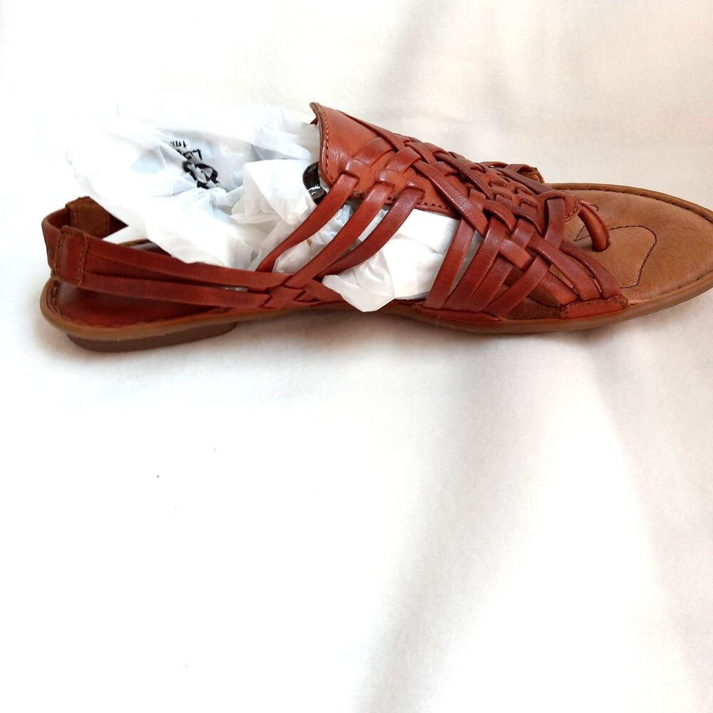 BORN Womens Sandal Size 8 Woven Huarache Brown Leather - Picture 3 of 7
